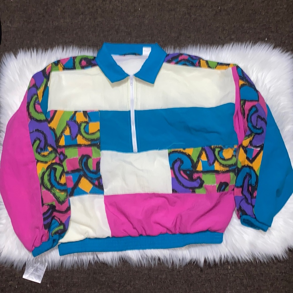 Windbreaker Jacket, Brand:LIZ BAKER: retro,Vintage, Size 2X